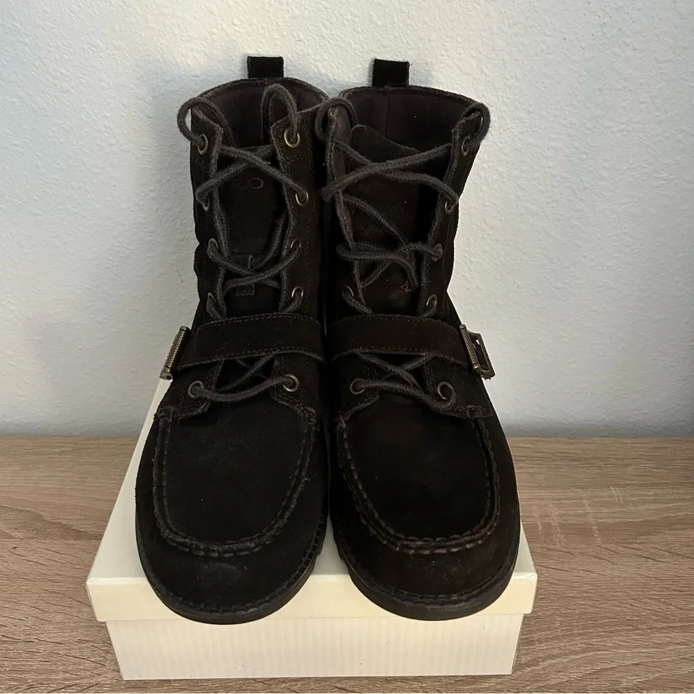 Polo Ralph Lauren boots Mens size 5.5 Ranger Boot buckle brown‎ suede